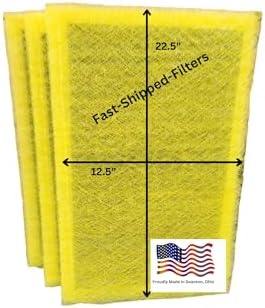 Fast-Shipped-Filters 3 Pack 14x25 Replacement Filter Pads Compatible with MicroPower Guard One Hour Air Cleaner Refill Yellow