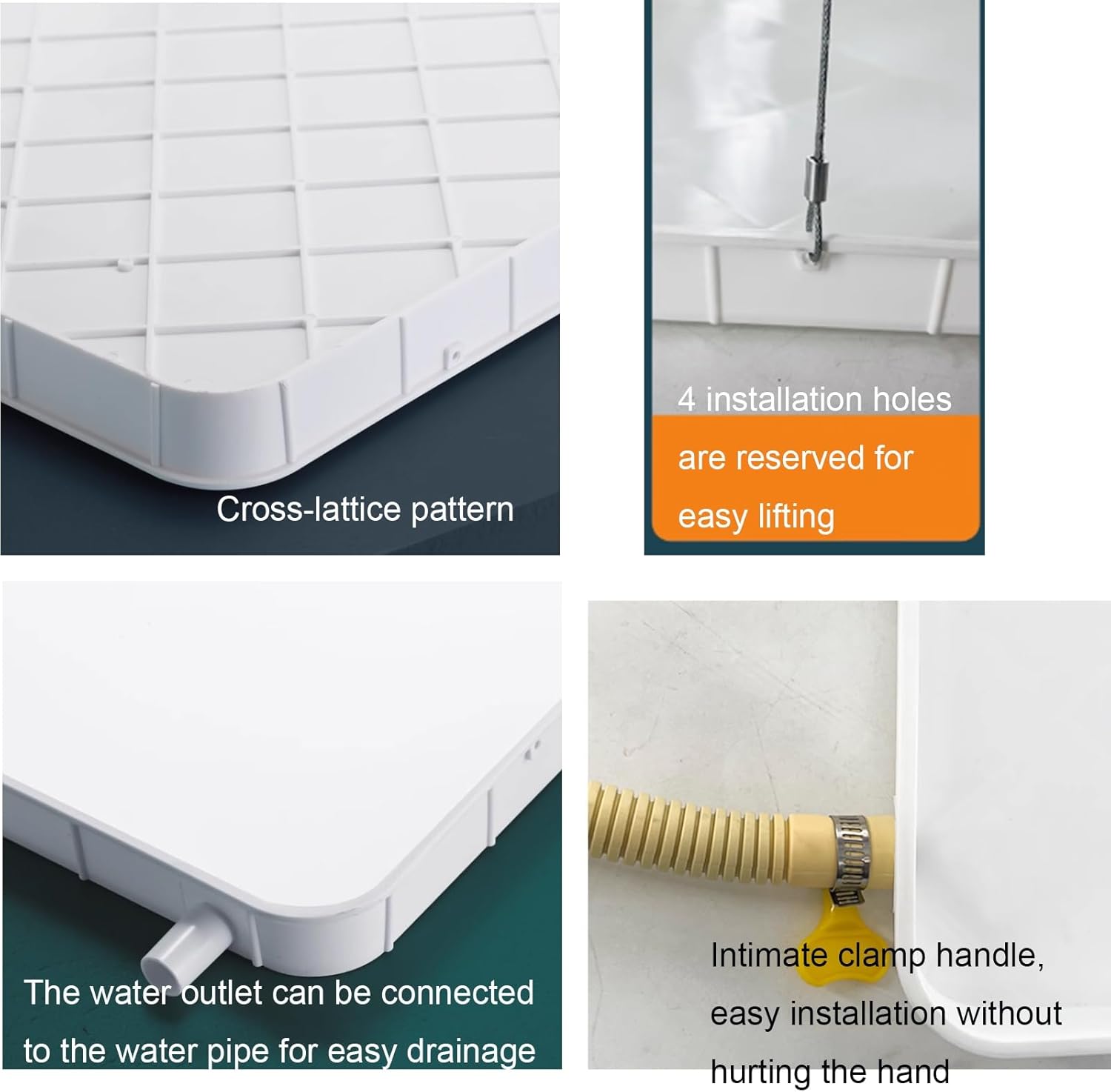 Air Conditioner Drip Pan, Condensate Drain Pan, PP Material, Suitable for Window Air Conditioner and Mini Split Air Conditioner(91.5 * 45 * 3cm/36.6 * 17.7 * 1.2in)