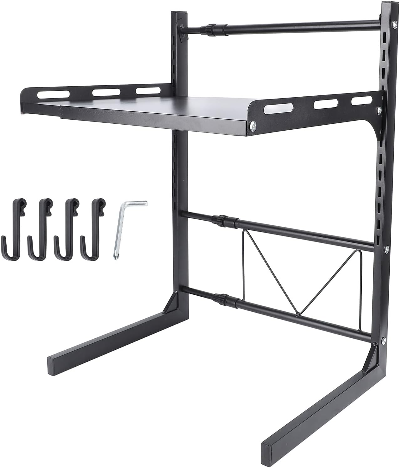 Microwave Oven Expandable Countertop Storage Rack Adjustable Carbon Steel Microwave Shelf Kitchen Organizer