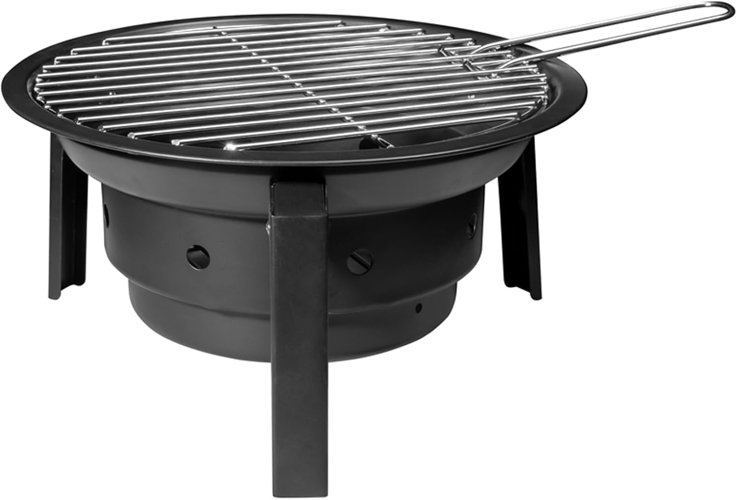 Collapsible Metal Fire Pit,Multiple Ventilation Holes to Help The Fire,Stable and Functional Barbecue for Garden,Patio and Terrace Fires,47 x 35 x 19cm