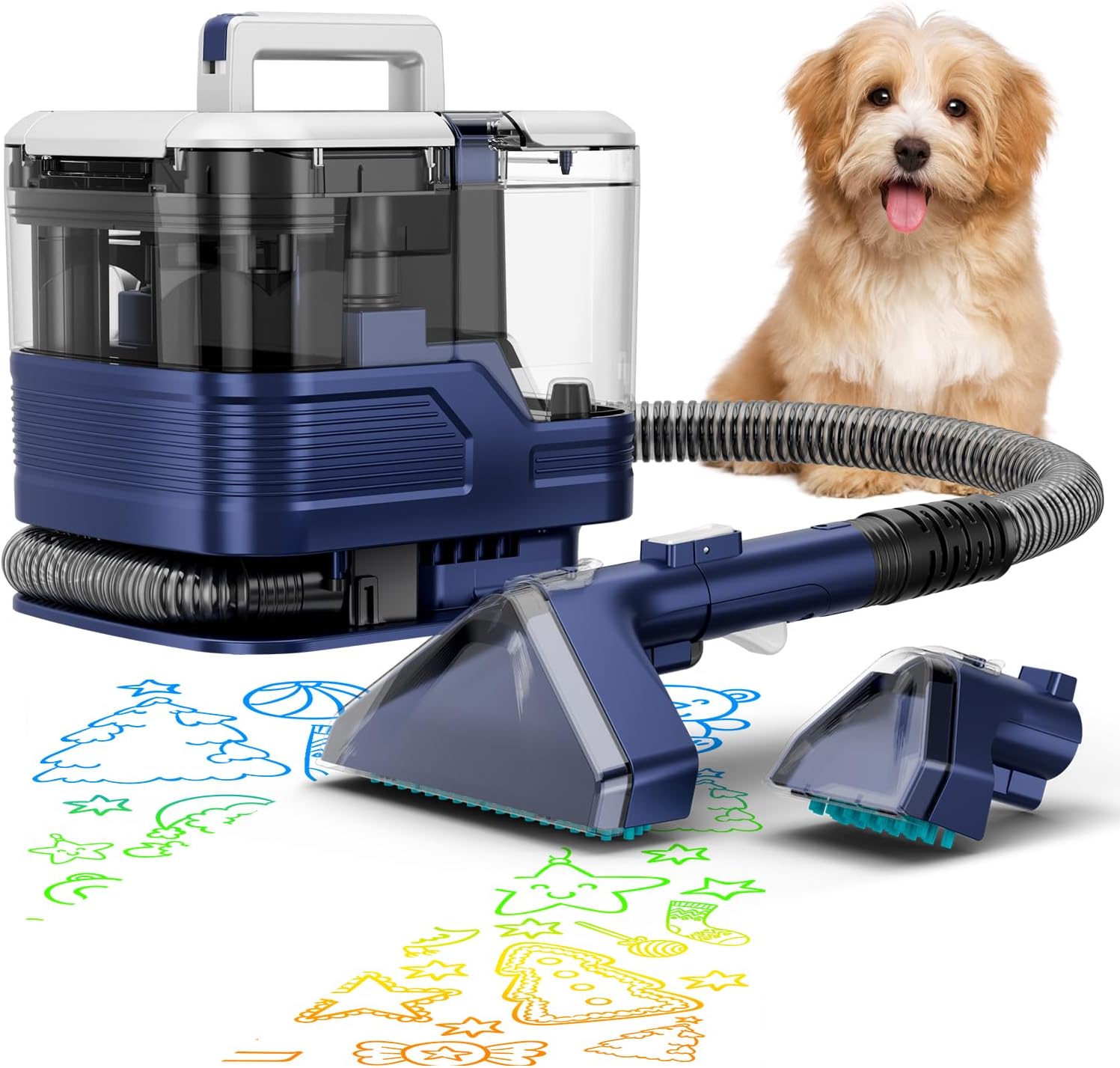 Cleaning Vacuum Cleaner, Powerful Stick Vacuum, 8 in 1 Vacuum Cleaners, Rechargeable Vacuum Pet for Hair, Carpet, Hardfloor，blue