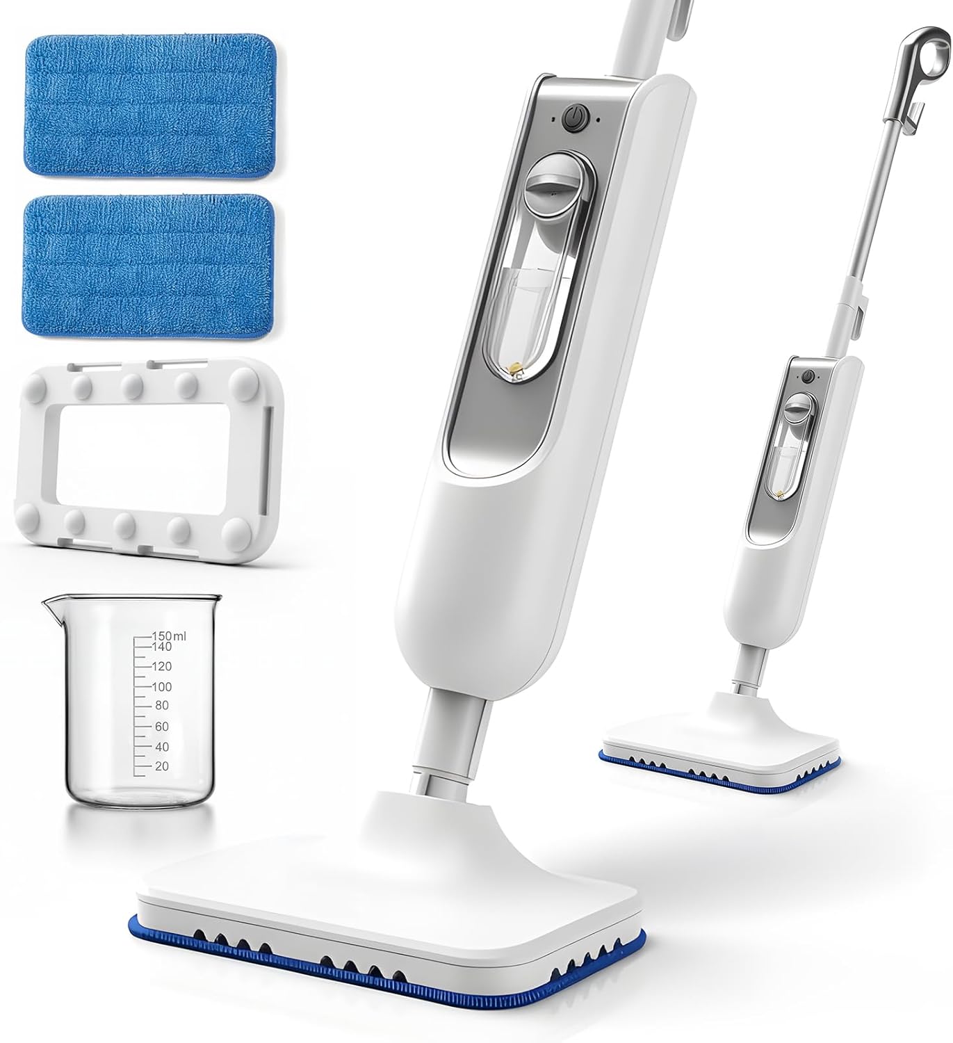 Steam Mop, Multi-Surface Steam Cleaner with Handheld Steamer for Floor Cleaning, Tile & Grout, Hardwood, Carpet, Windows, Washable Pads, Lightweight Swivel Head