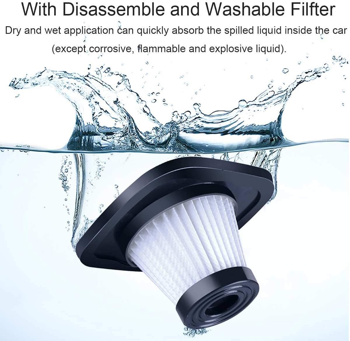 Handheld Vacuum Cordless Car Vacuum Cleaner Powerful Cyclone Suction Portable Rechargeable Powerful Vacuum for Car Home Cleaner