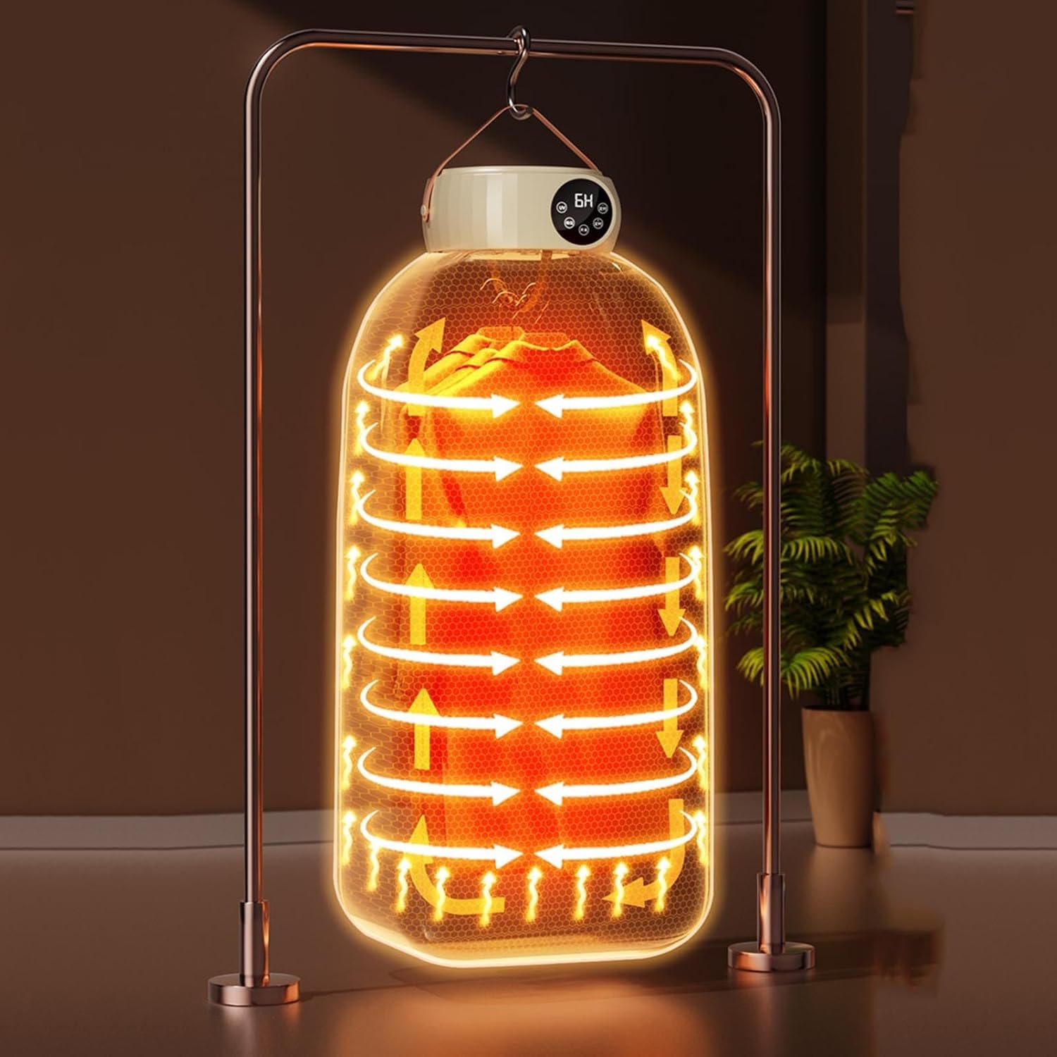 650w Portable Foldable Clothes Dryer 3 Gear Adjustment With Remote Control, Mini/Small Compact Clothes Drying Quiet And Fast-Drying For Apartment, RV, Travel