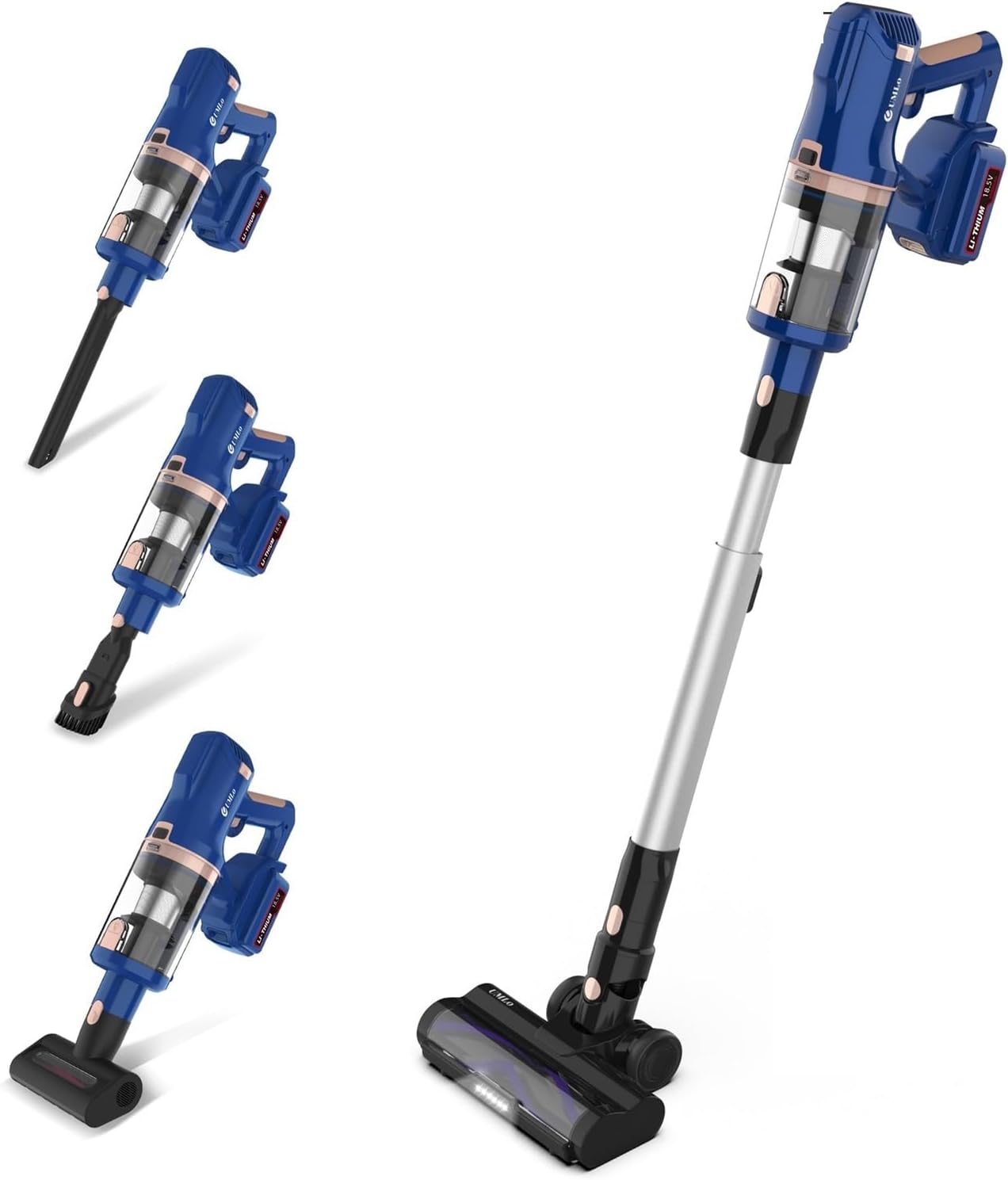 Compatible With UMLO V11 Cordless Vacuum Cleaner, 30kPa 300W Powerful Suction, 60 Mins Runtime 4000mAh Battery, 6-in-1 Lightweight Stick Vacuum For Carpet Hard Floor Pet Hair