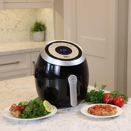 Total Chef Air Fryer - Aerogrill, Non-Stick Frying Basket, French Fry, Digital Touch Screen, 7 Presets, Freidora Eléctrica, Countertop Cooking Kitchen Appliance, 3.8 quart Black