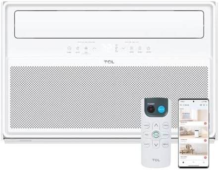 TCL 8,000 BTU Q-Series Smart Inverter Window AC, Ultra-Quiet 32dB Fan & 40dB Cooling, 38% Energy Saving, 3-Step Install, Open-able Window, Works with Smart Home Devices, Cools up to 350 Sq. Ft.