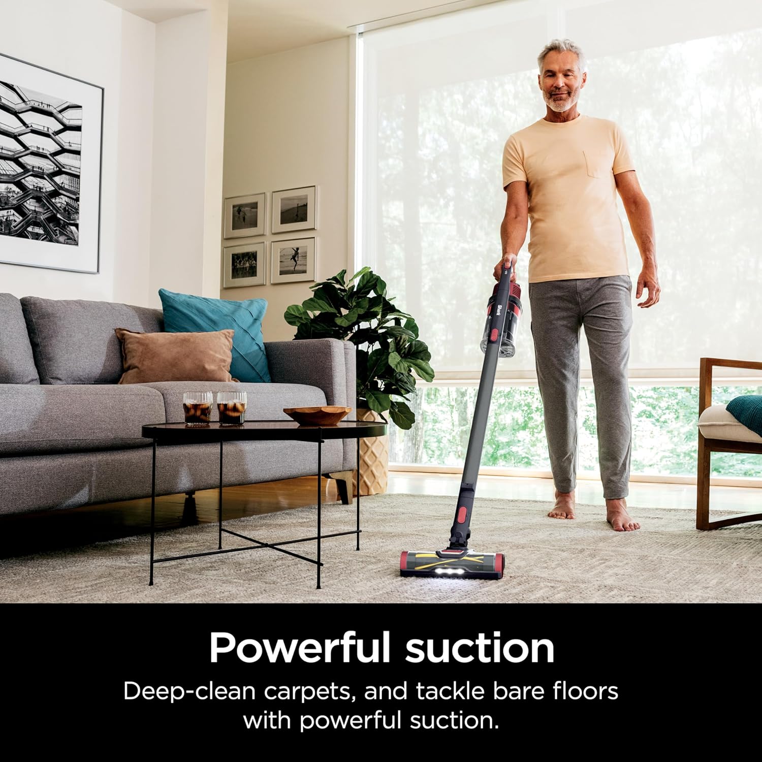 Shark WZ250RD Pet Pro Cordless Stick Vacuum with PowerFins Brushroll, XL Capacity, Self-Cleaning BrushRoll, LED Headlights, 40min Runtime, Perfect for Pets, Red (Renewed)