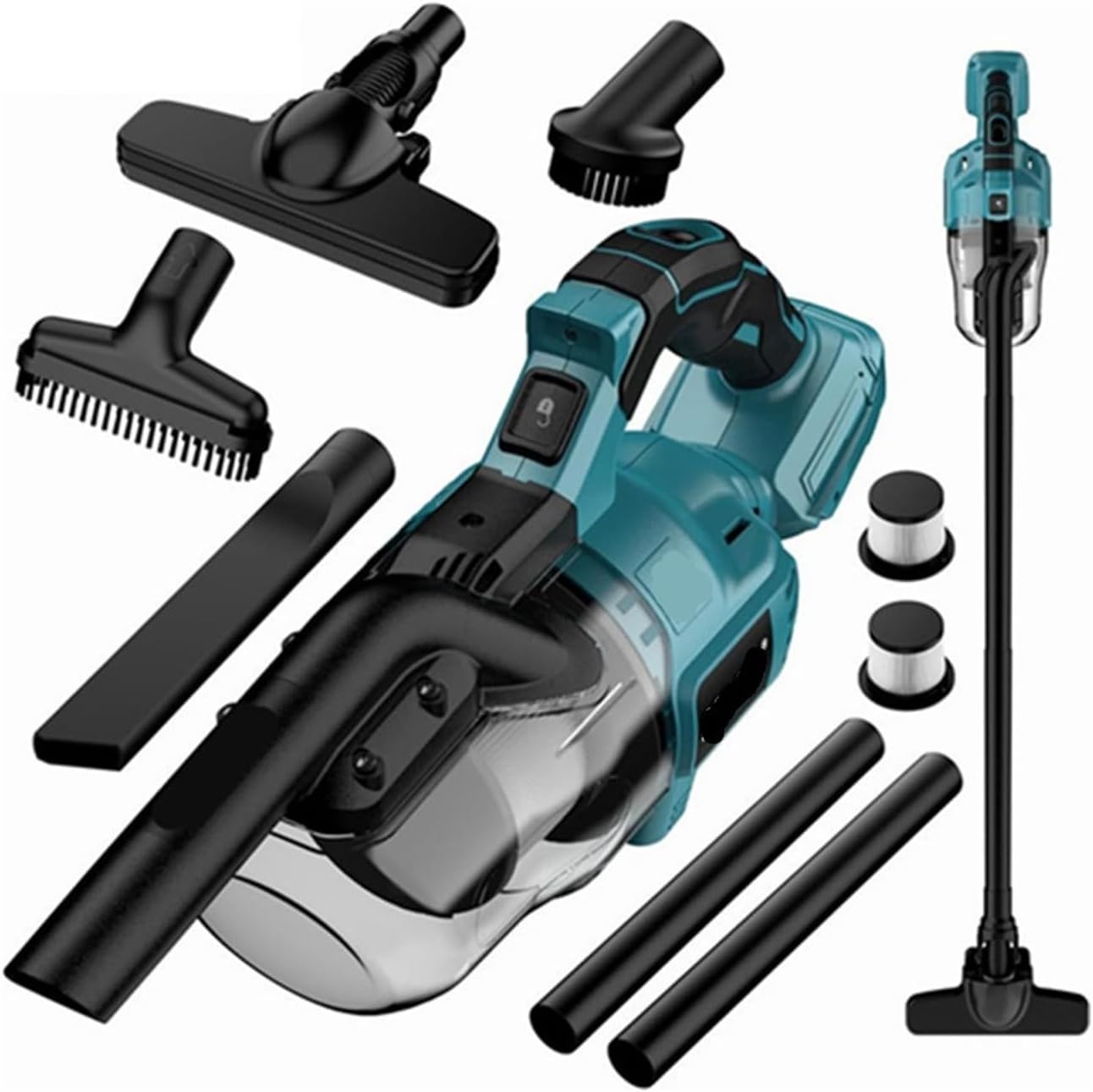 Handheld Cordless Vacuum with 6pcs Tubes & 2pcs Filter, Compatible for Makita 18V Battery, Electric Power Vacuum Cleaner (No Battery Included)