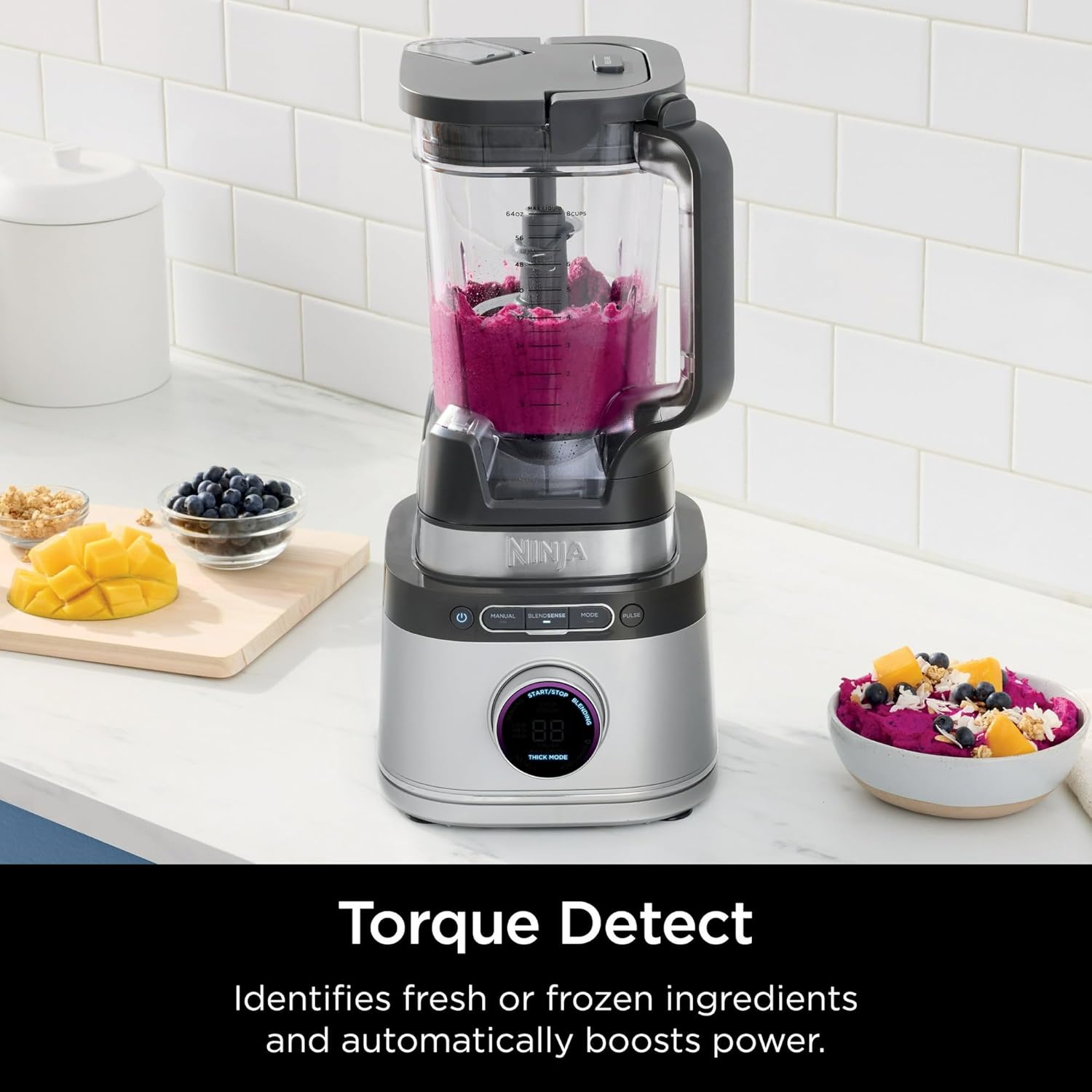 IT'S BRAZILIAN Ninja Detect Kitchen System Blender, Blend, Crush, Chop, Smoothies, BlendSense Technology, 3 Speeds, 1700PW, 72 Oz, TB400 Silver