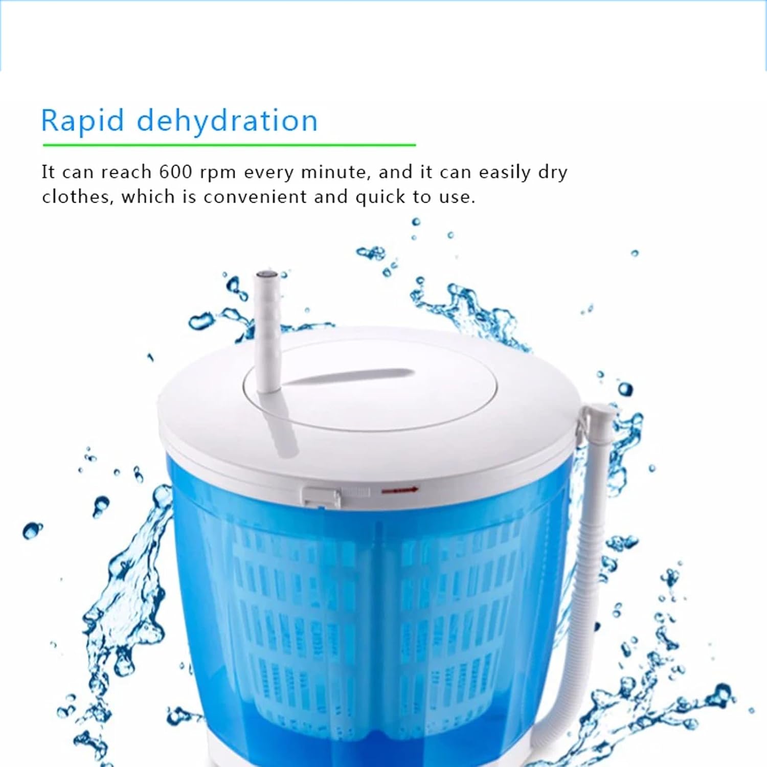 Portable Washing Machine, Hand Crank Washing Machine, 2 in 1 Manual Non-Electric Washing Machine with Folding handle, Compact Washer Spin Dryer, for Camping, Apartments, RV