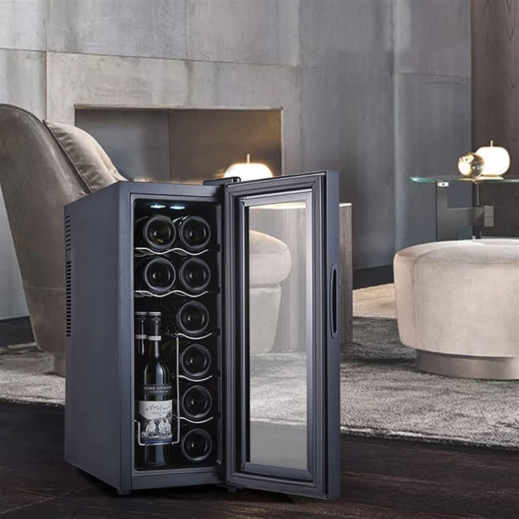 35L Wine Cooler, 12-Bottle Constant Temperature Refrigerator, Independent Wine Cellar for Household Beverage Storage, Wind Cooling,