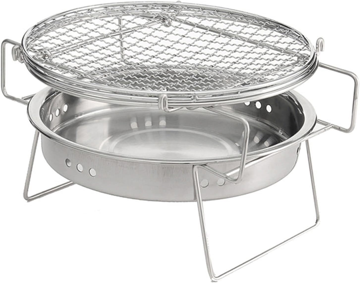 Charcoal s, Portable Folding Stainless Steel Barbecue Round Folding BBQ Outdoor Camping Picnic Tool BBQ s