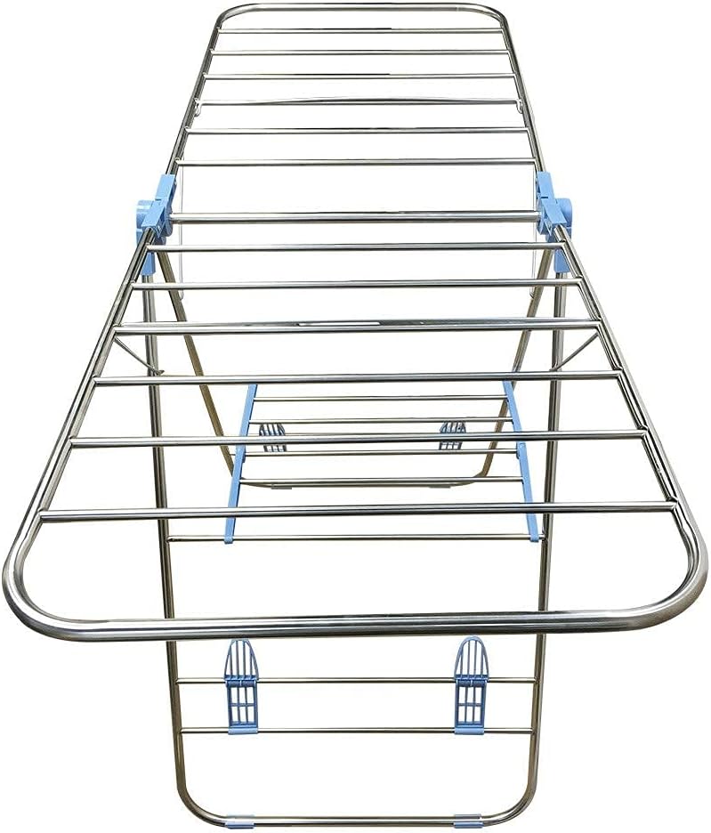 MH GLOBAL Coated Steel Collapsible Folding Clothes Drying Rack for Laundry Hanging