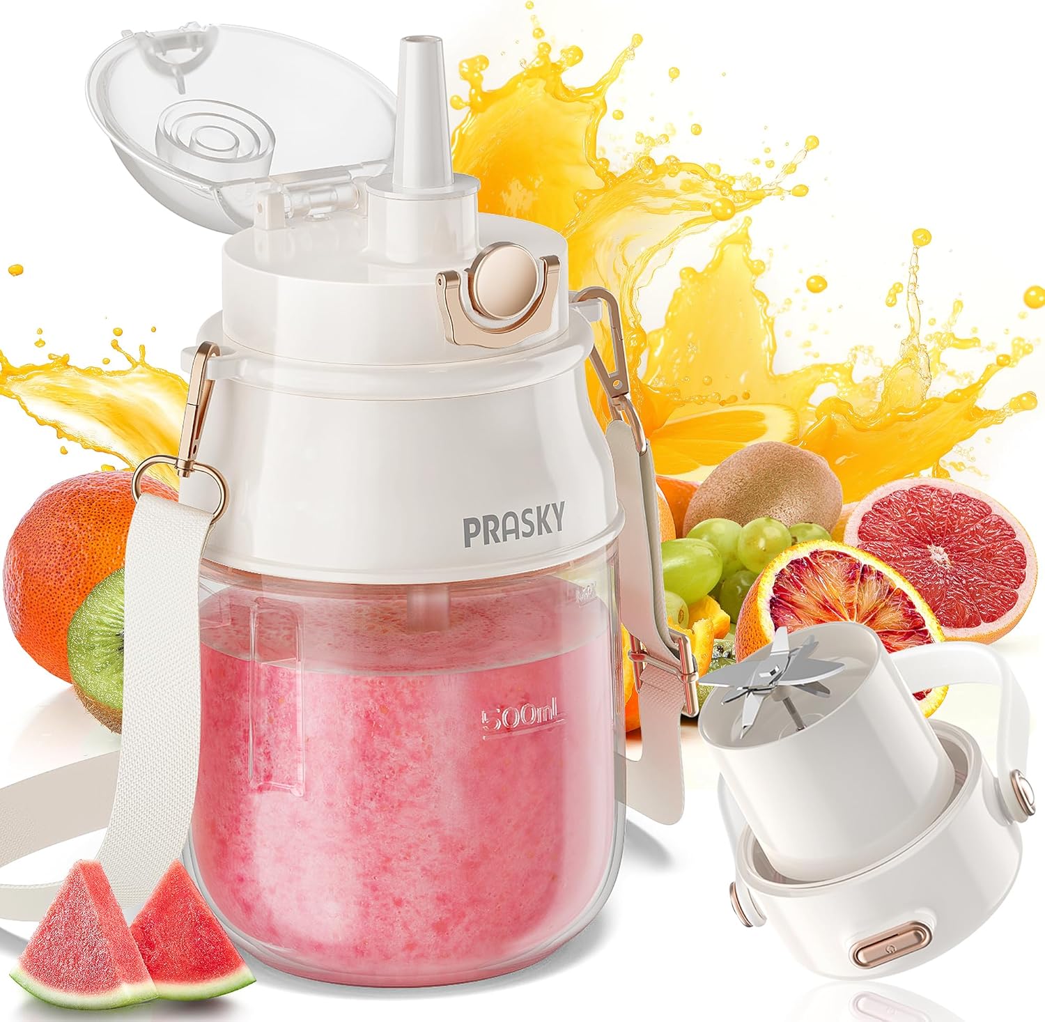 Professional Blender,Smoothies Blenders, PRASKY Max.2400Watts/1000Watts Blender + 27oz Cup