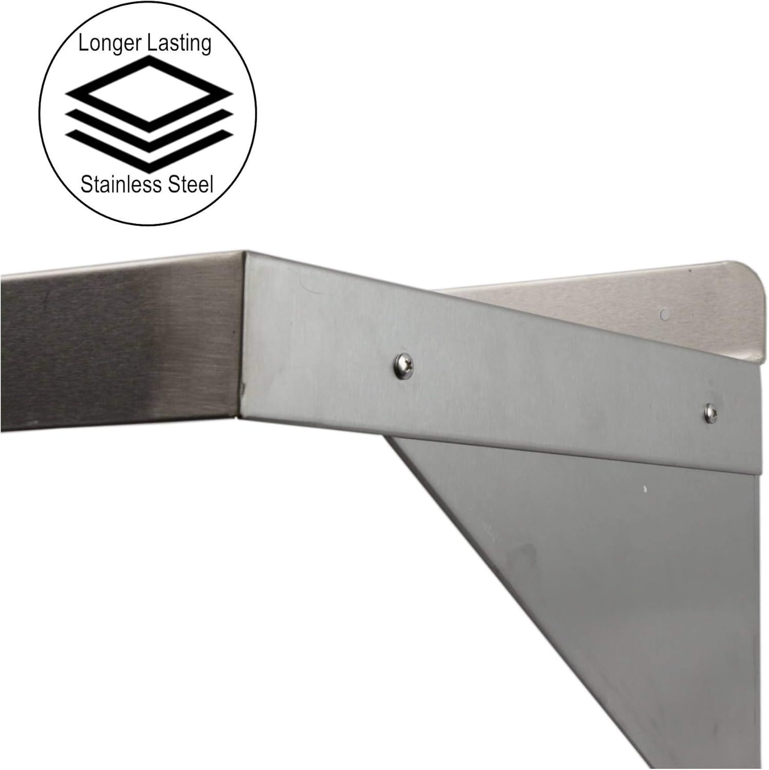 GSW Stainless Steel Commercial Wall Mount Shelf Industrial Appliance Equipment (Restaurant, Bar, Home, Kitchen, Laundry, Garage and Utility Room) NSF Approved (16”D x 60”W)