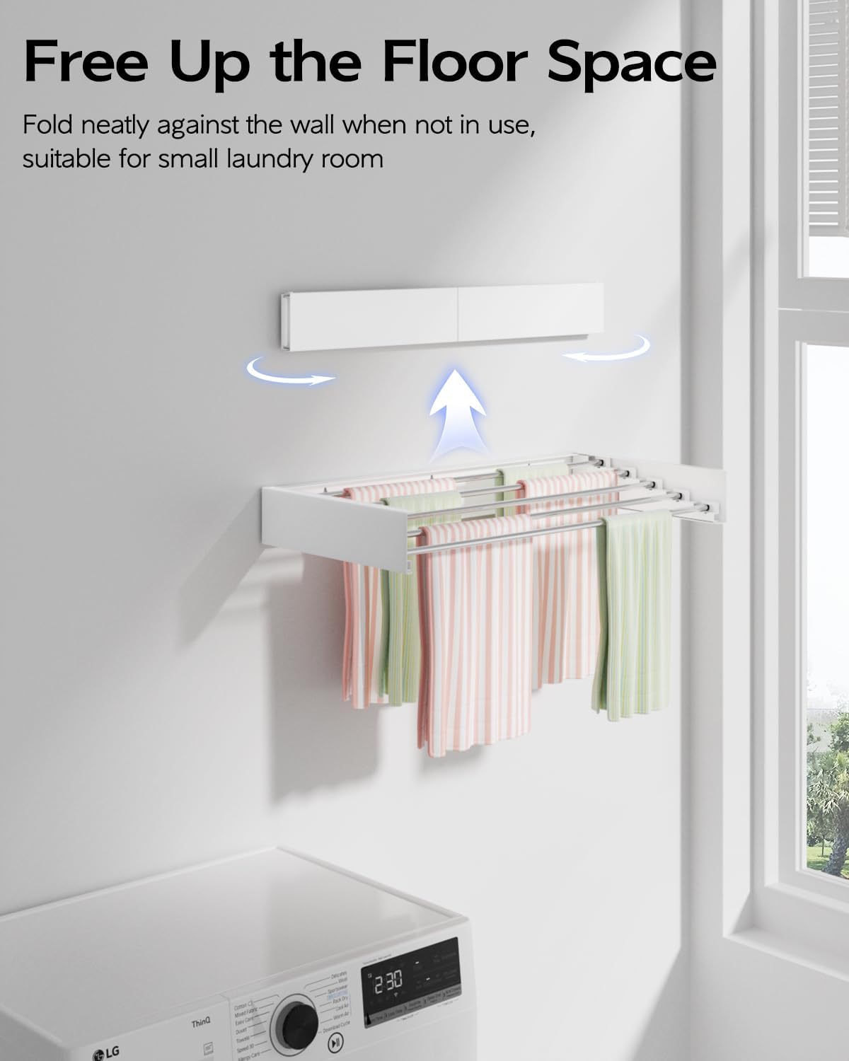 Wall Mounted Clothes Drying Rack 23.6