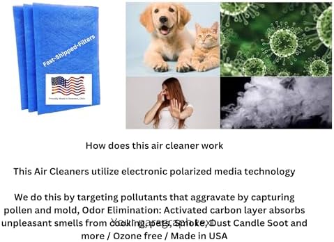 Fast-Shipped-Filters 3 Pack 18x25 Replacement Filter Pads Compatible with Dynamic Air Cleaner 18x25 Refill White