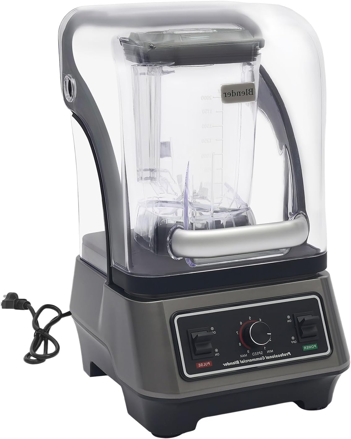 Multifunctional Blending Machine, 67.63Oz Large Capacity Blender with Thick Shield, 1600W Commercial Blender with 9 Variable Speeds for Milkshakes, Juices, Vegetable Juices