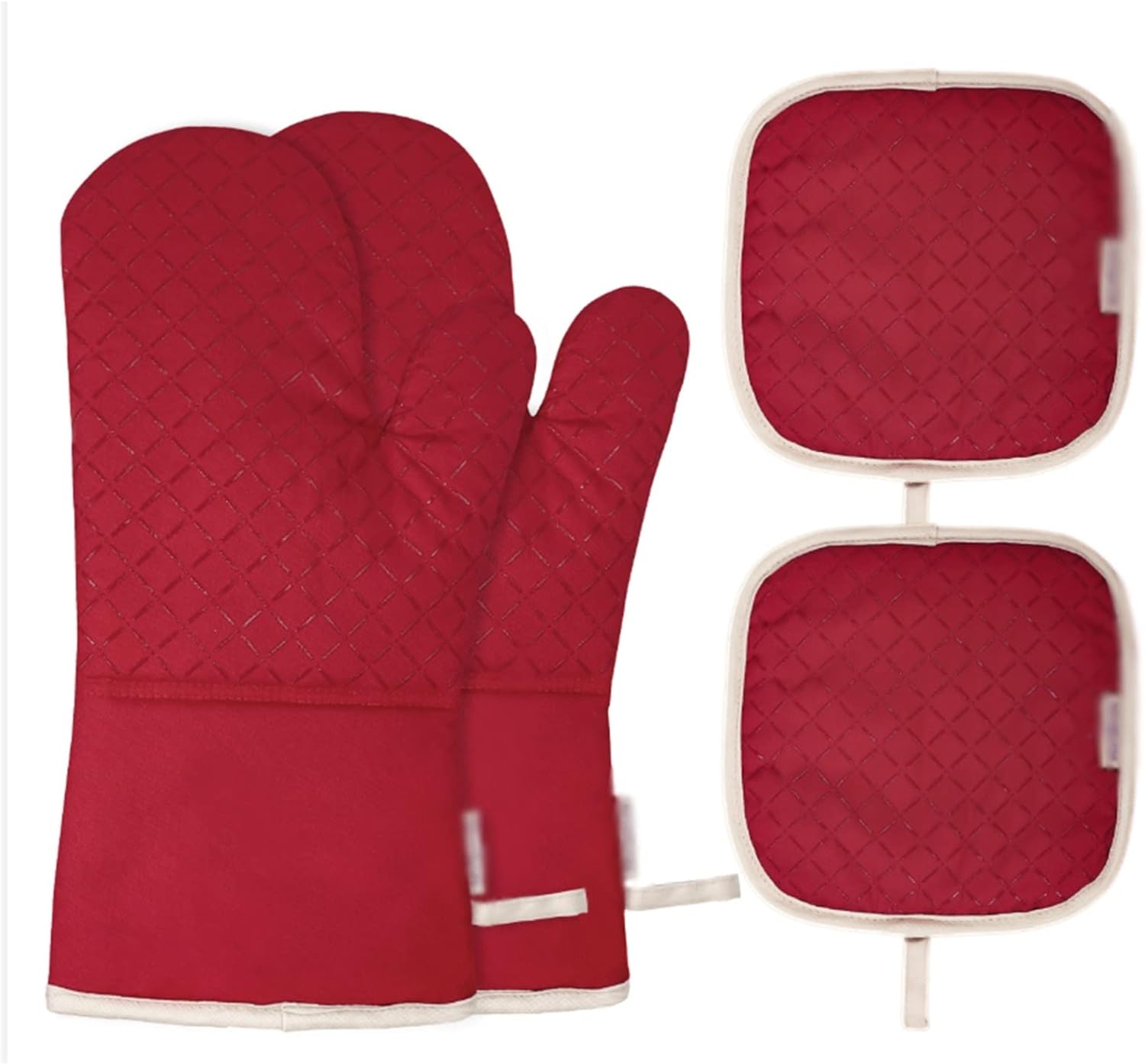 Set of Oven Mitt and Heat Resistant Pot Holder Pad Protective Oven Gloves The Goods for Kitchen