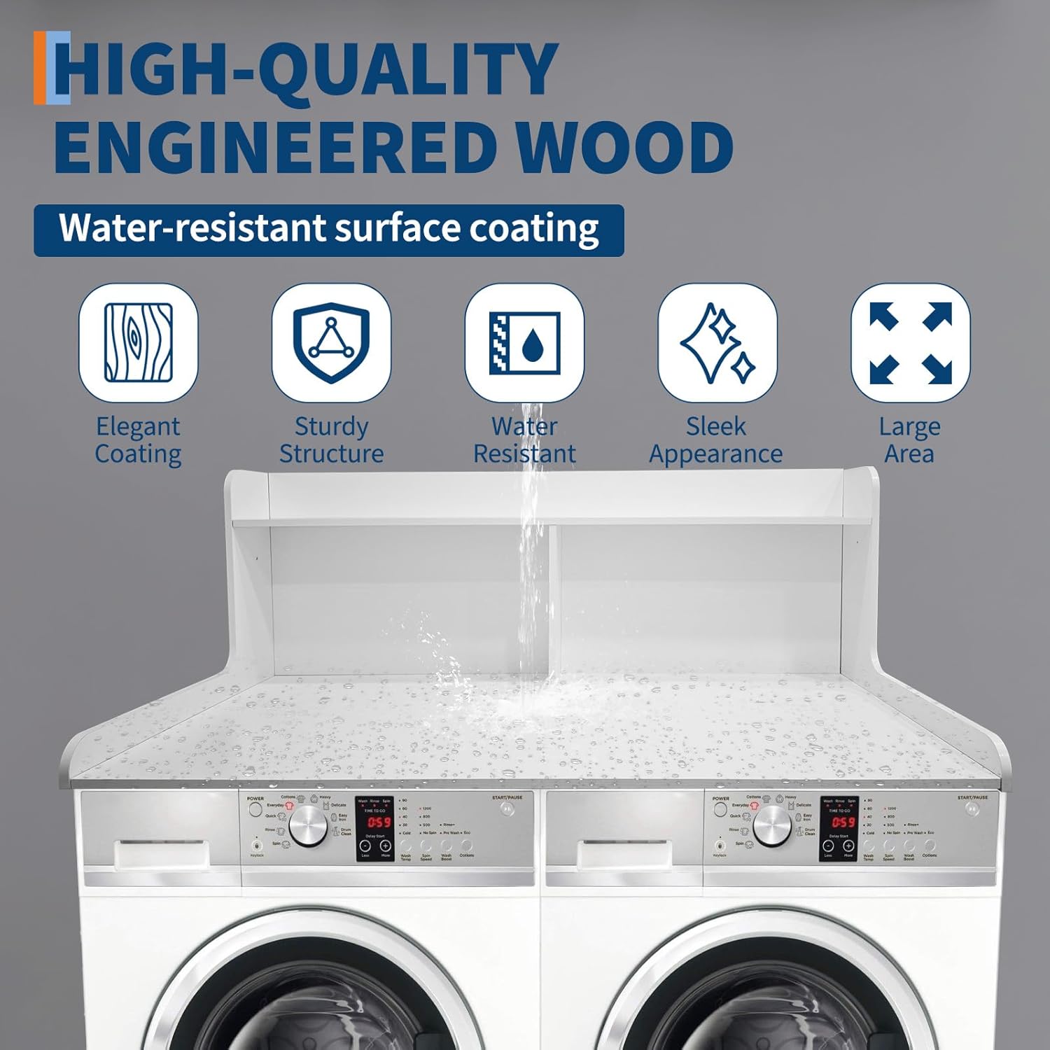 2-Tier Washer Dryer Countertop with 2.75