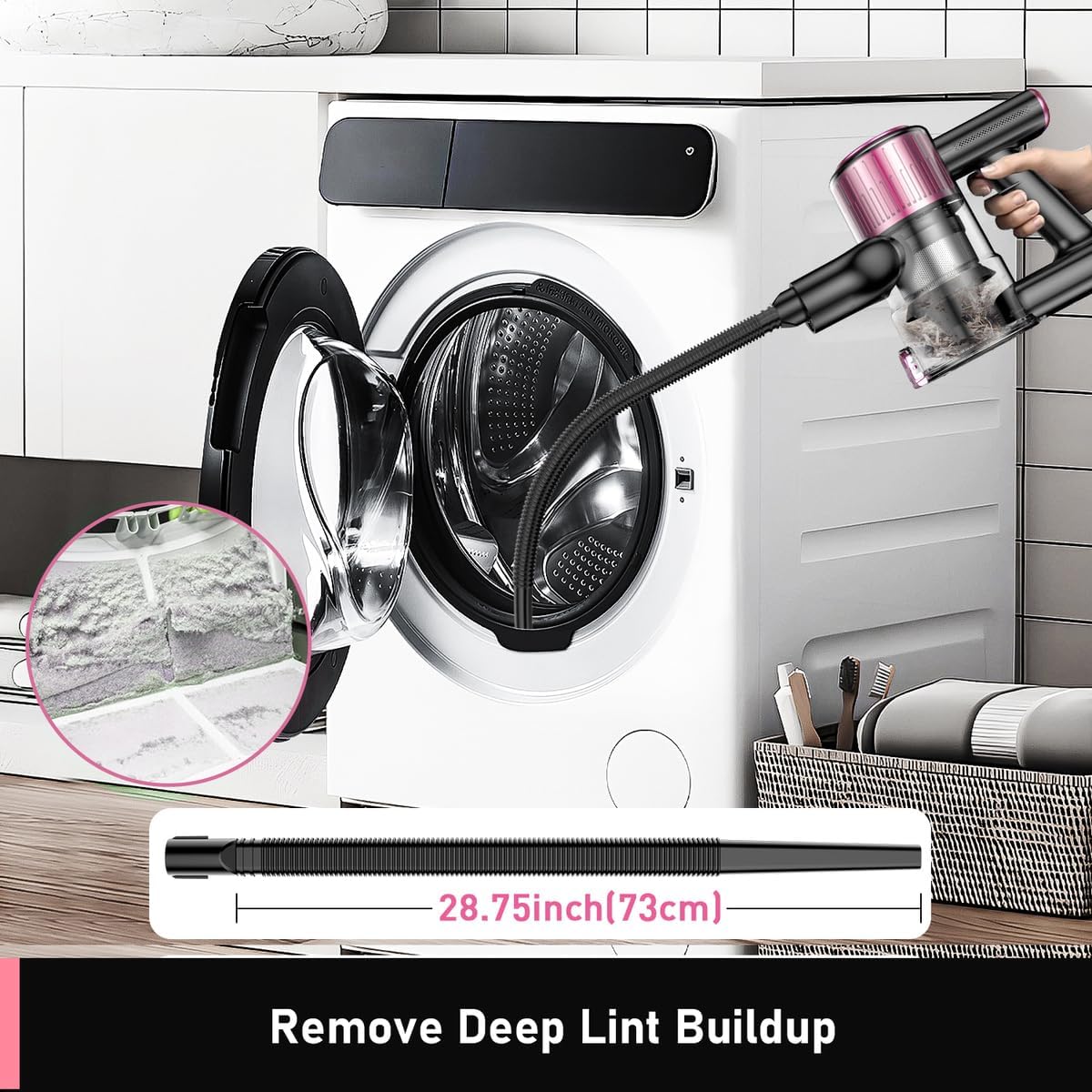 LED Cordless Stick Vacuum Cleaner for Apartments – Lightweight 4-in-1 Rechargeable Vacuum with LED Headlight, Quiet Strong Suction, Self-Standing & Easy Storage for Hardwood Floors & Carpets