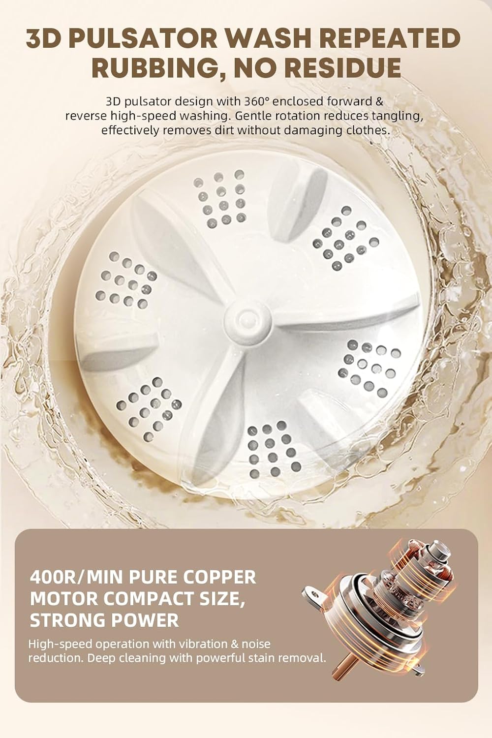 Portable Mini Washing Machine, 4L Washing Machine Cleaning for Underwear, Plug-in Compact Washer for Singles, Apartments, RV, Plug-in Compact Underwear Laundry Washer