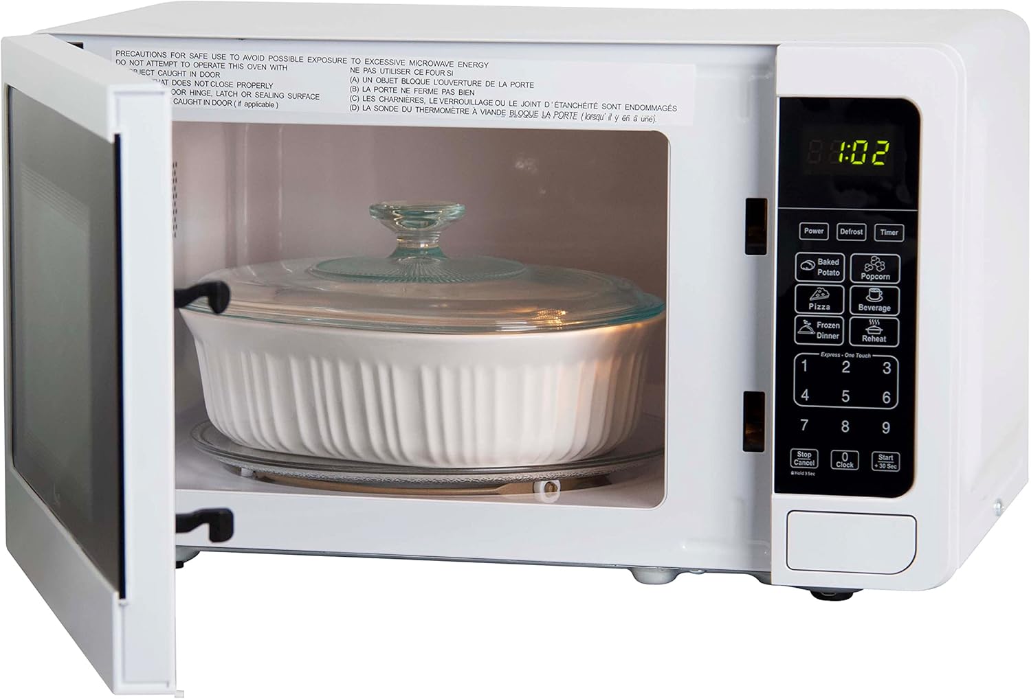 Avanti MT7V0W Microwave Oven 700-Watts Compact with 6 Pre Cooking Settings, Speed Defrost, Electronic Control Panel and Glass Turntable, White