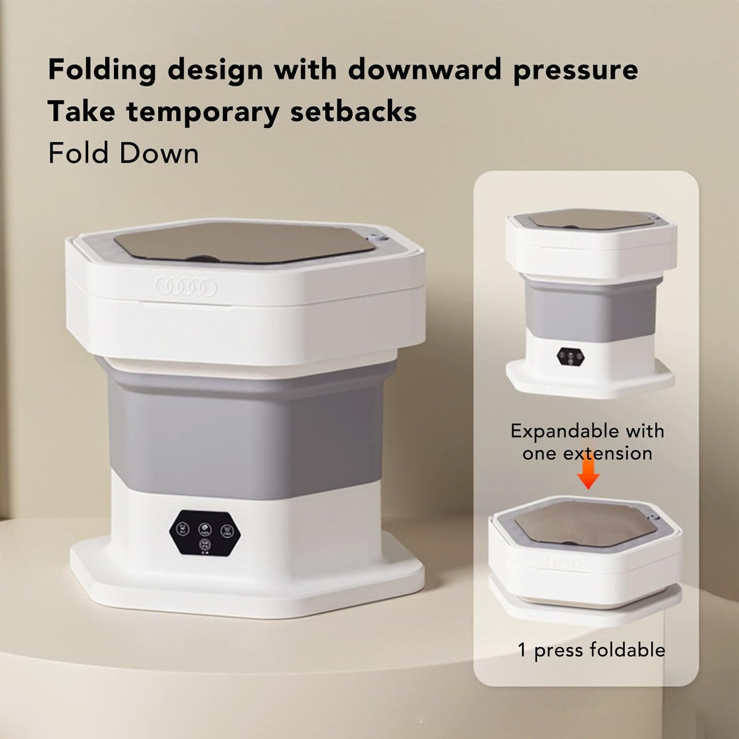 Portable Washing Machine, Portable Washer and Dryer, Small Collapsible Laundry for Travel, Large Capacity Foldable Mini Washing Machine for Apartment, Dorm, Camping, RV,