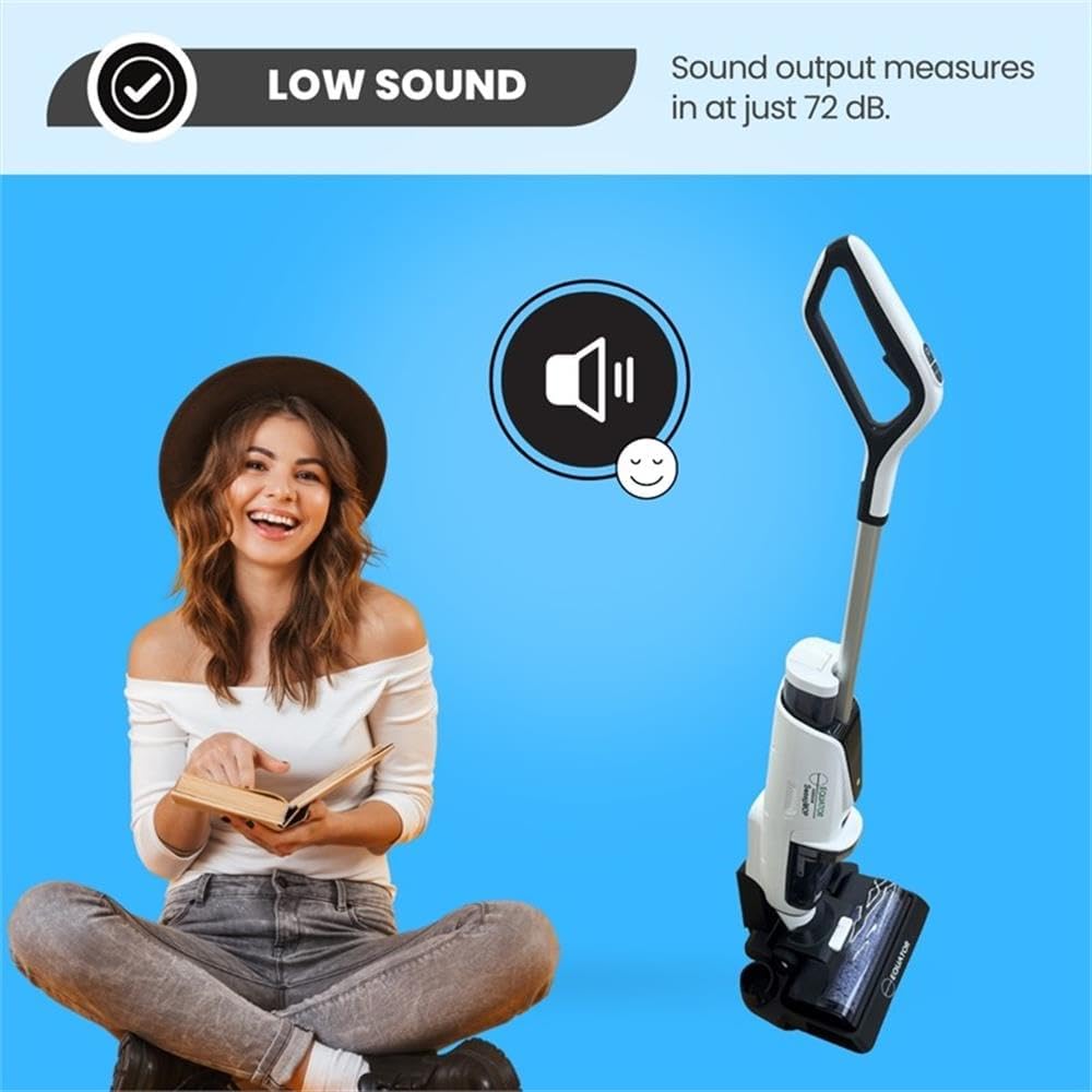 Equator Smart 3-in-1 Vacuum, Sweeper, Mop for Floor + Carpet, Self-Cleaning, Voice Prompt, 8 lbs (Black)