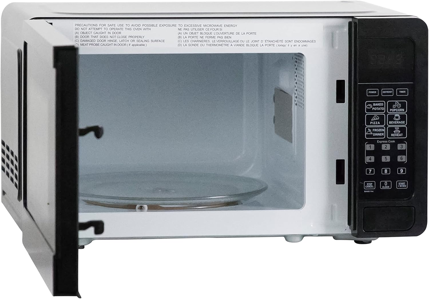 West Bend Microwave Oven 700-Watts Compact with 6 Pre-Set Cooking Settings, Speed Defrost, Electronic Control Panel and Glass Turntable, 0.7 Cu.Ft., Black