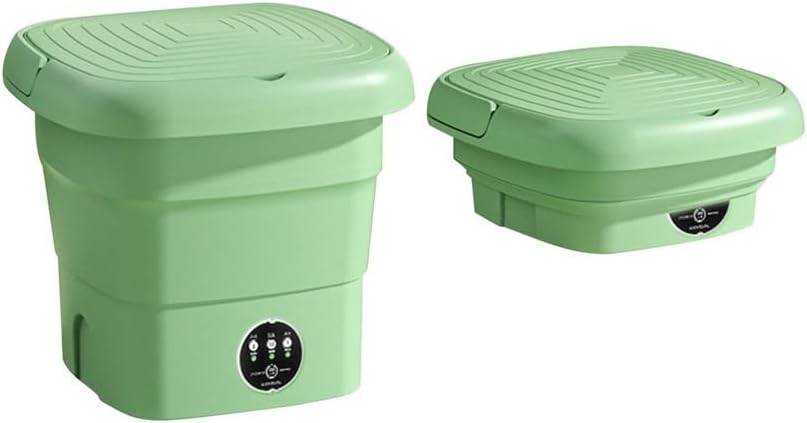 Folding Washing Machine, Mini Washing Machine, Mini Portable Underwear Washing Machine, Suitable for Underwear, Bras, Socks, Baby Clothes, Towels Or Small Items. (Color : Green)