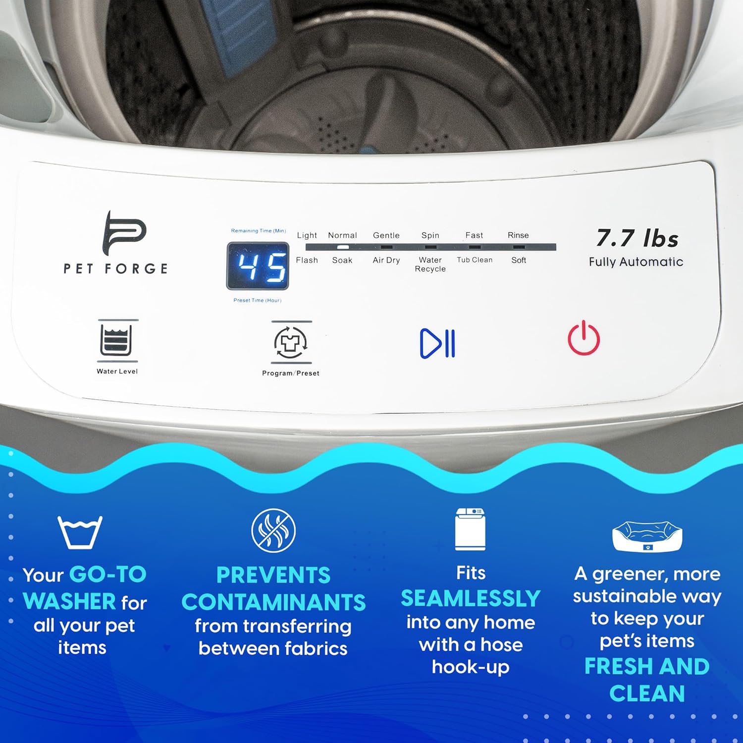 Compact Washing Machine – Fully Automatic Mini Washer for Small Loads & Pet Items | 8 lbs Capacity Portable Top Load Washer