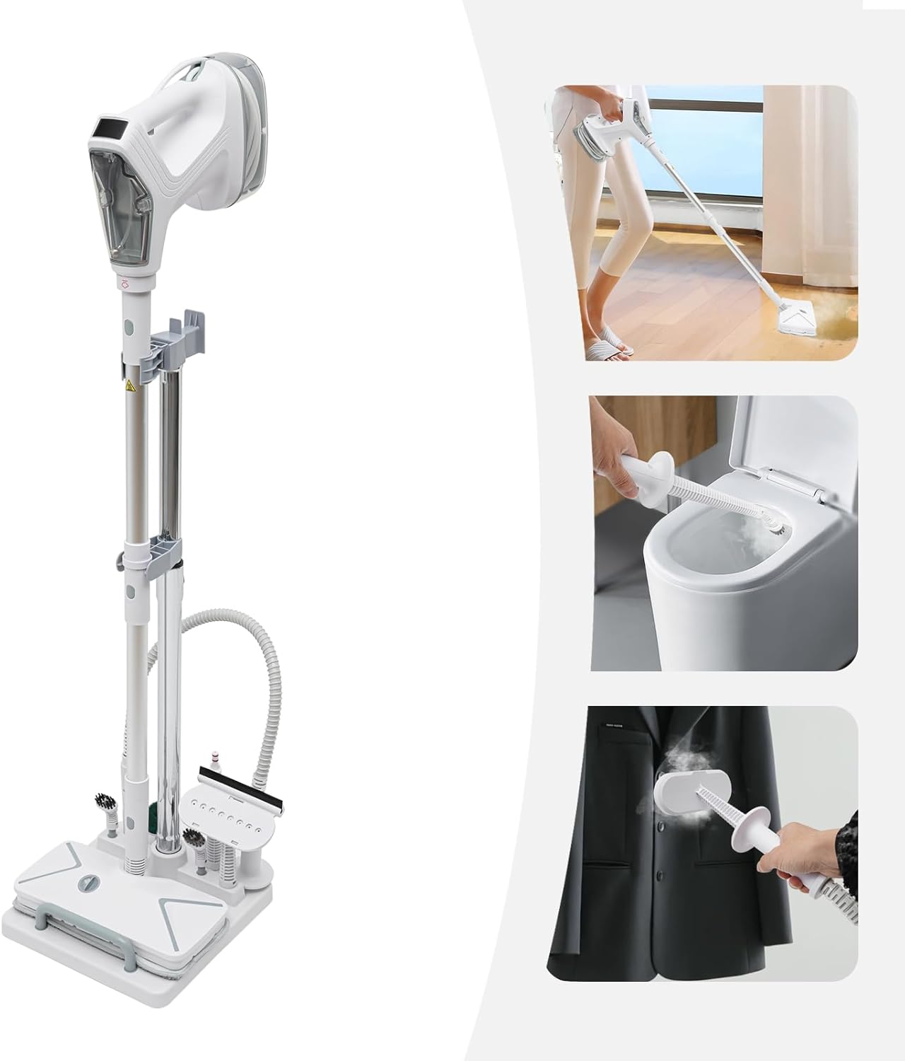 1300W Steam Cleaner Powerful Multipurpose Steamer with 17 Accessories Portable Steamer 284°F Fast Heat-up Steam Cleaning for Carpets, Floors, Tiles, and Grout