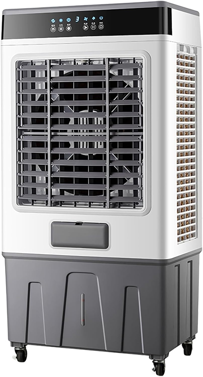 3-Speed Portable Air Conditioner Evaporative Cooler with Extra-Large Water Tank for Enhanced Cooling EfficiencySuitable for Large Rooms Gray 23.2in*15.7in*51.2in