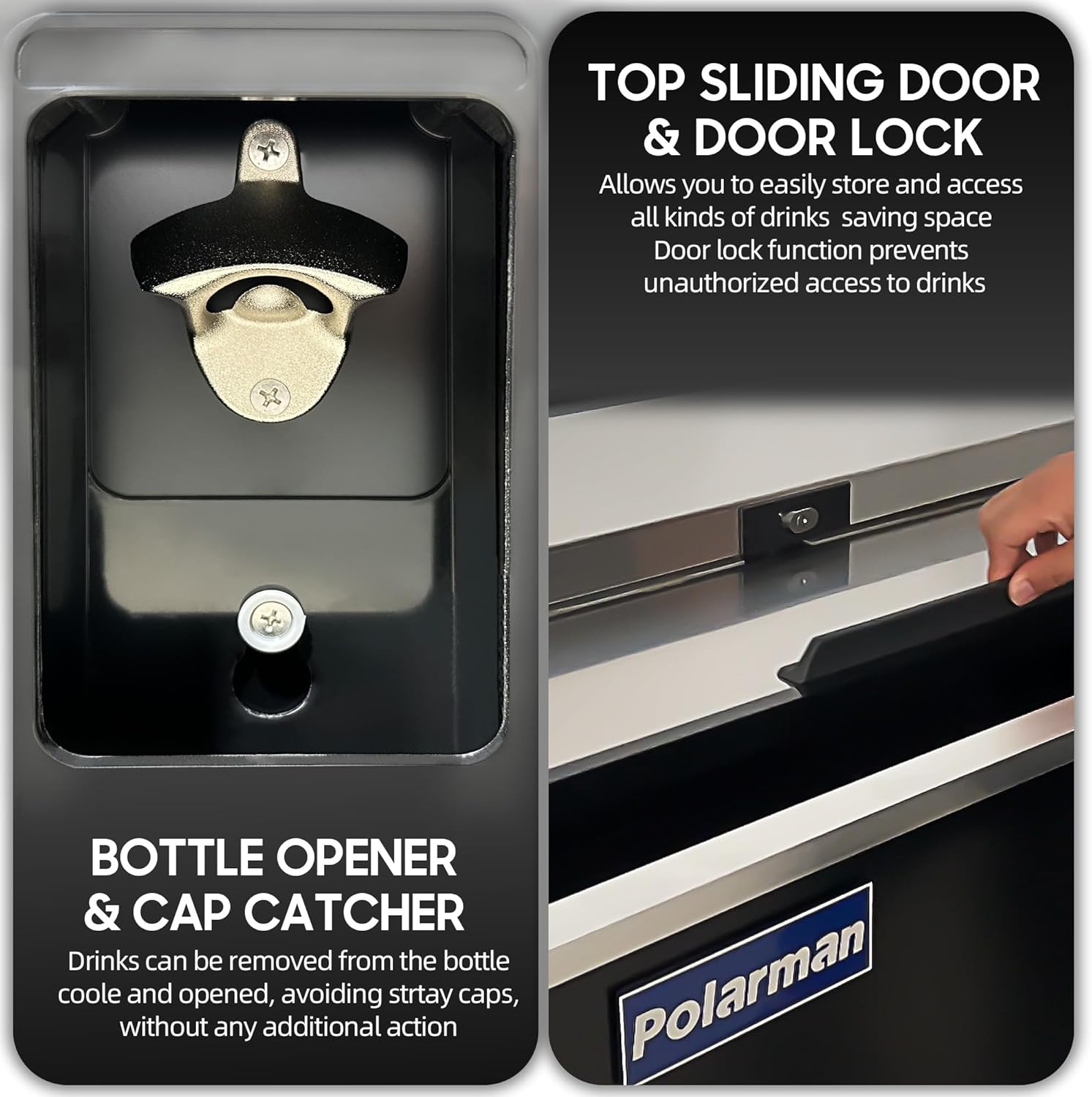 Polarman Top Loading Horizontal Beer Cooler Refrigerator 26 Cu.Ft Deep Well Beverage Fridge, NSF Certified Commercial Bar Cooler with LED Lighting, Lockable Door 95.3