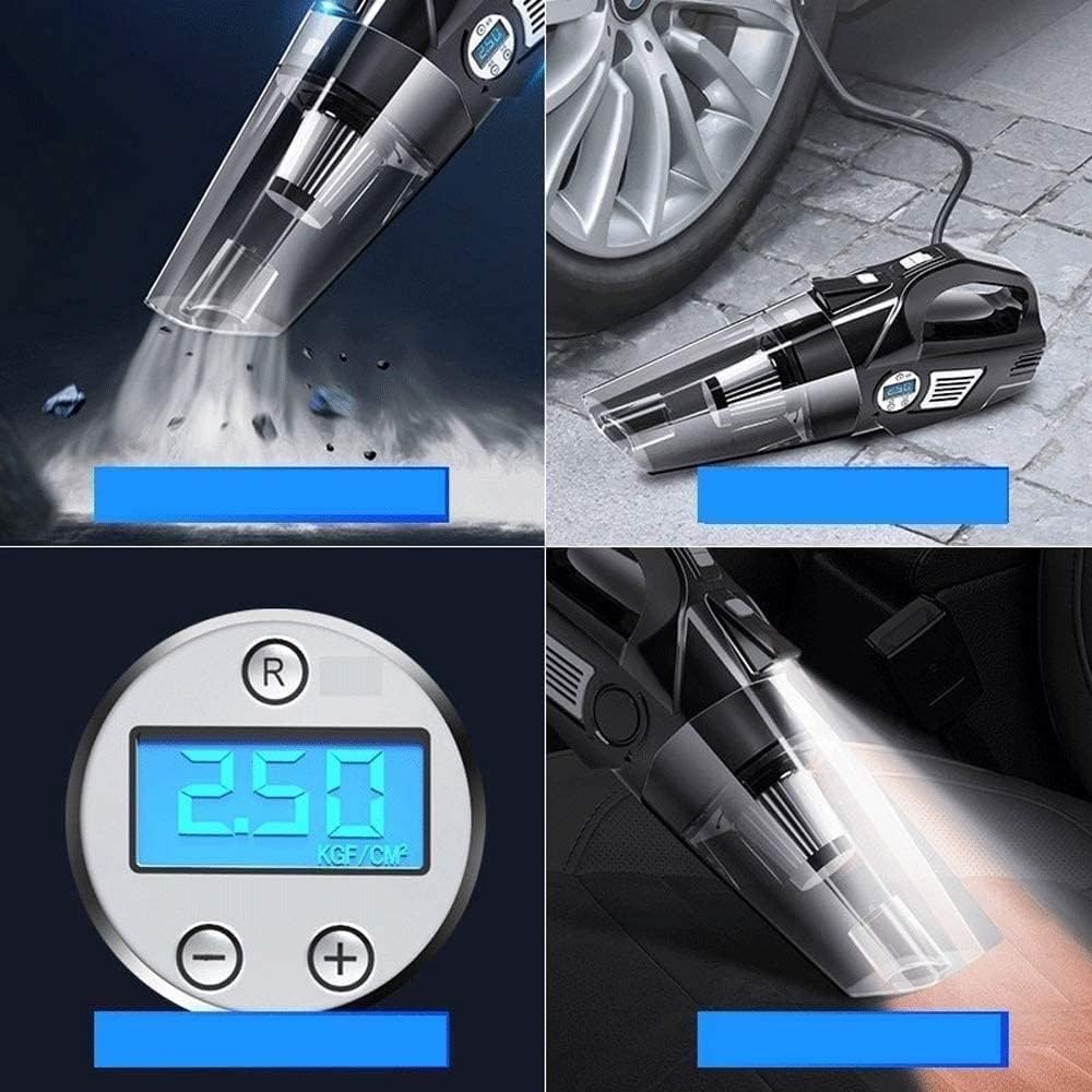 Handheld Cordless Vacuum Cleaner,Rechargeable and Cyclone Suction Lightweight Hand Vac,4 in 1, Vacuum Cleaner/Inflation/Lighting/tire Pressure Measurement