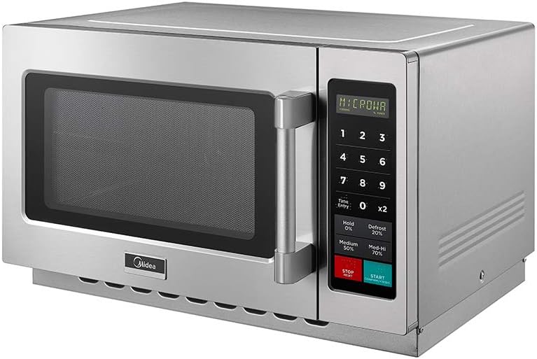 Midea Equipment 1034N1A Countertop Commercial Microwave Oven with Touch Control, 1000W, Stainless Steel, 1.2 CuFt