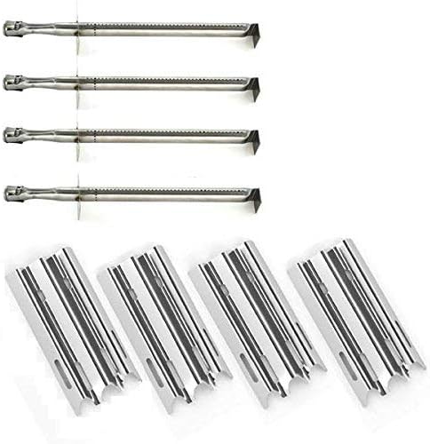 Jenn Air JA460,JA461, JA461P,JA480,JA580 Replacement 4 Grill Burner & 4 Heat Shield Replacement Kit -