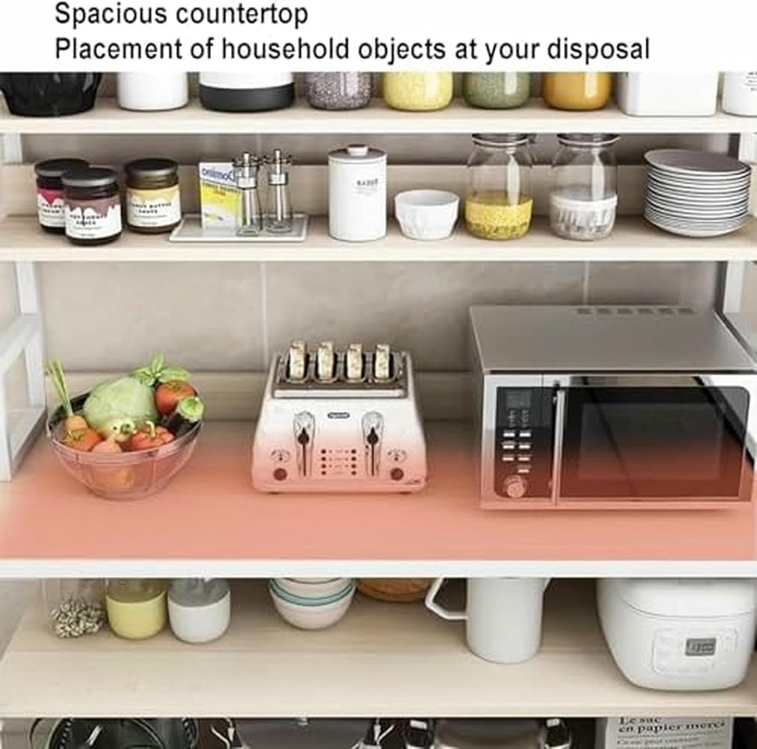 Freestanding Multi-Layer Kitchen Floor Cupboard，Microwave Storage Stand,Kitchen Organizer Shelf, Kitchen Utility Microwave Oven Stand Storage Shelf Industrial Kitchen Baker's Rack Free Stand