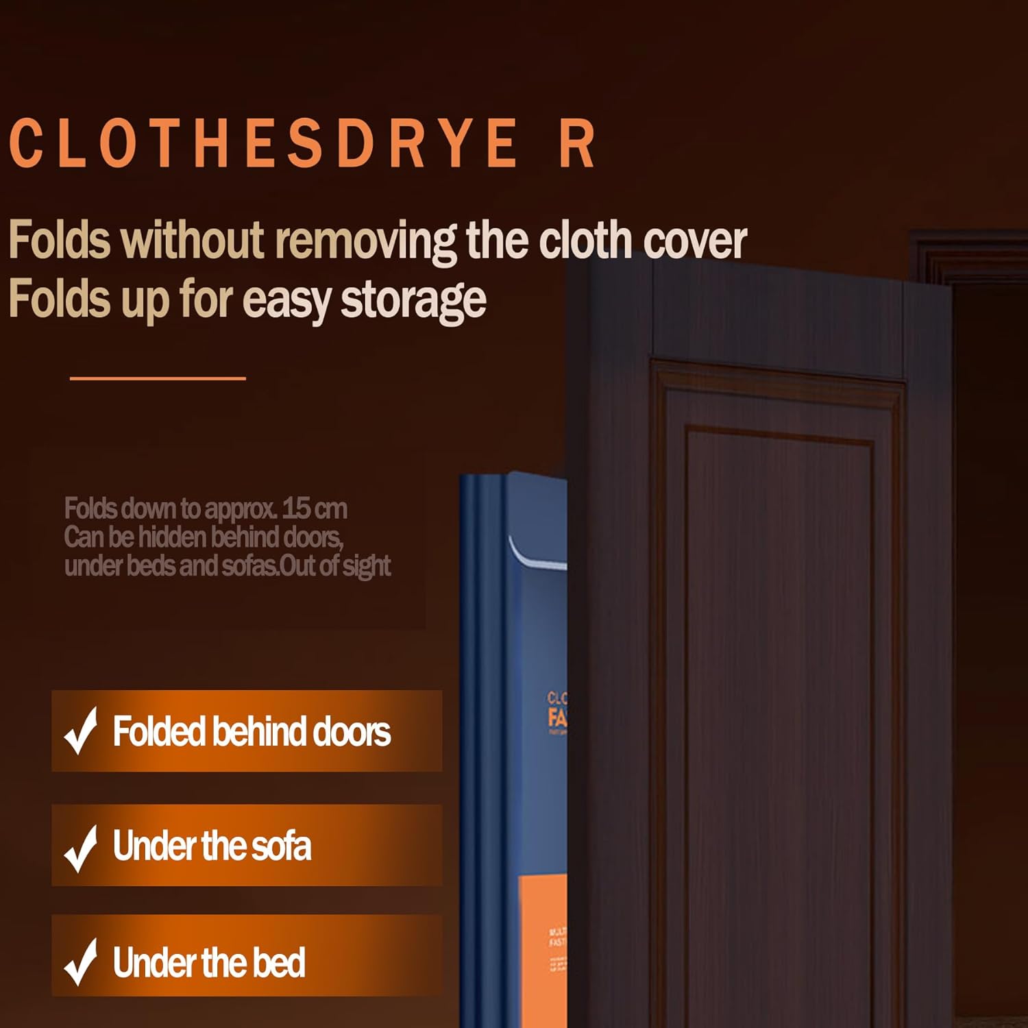 Portable Clothes Dryer Electric Drying Racks, Fast Dry Clothes Drying Rack Machine, With Warm Air Drying Wardrobe With Dustproof Cloth Curtain for Apartments Home Laundry