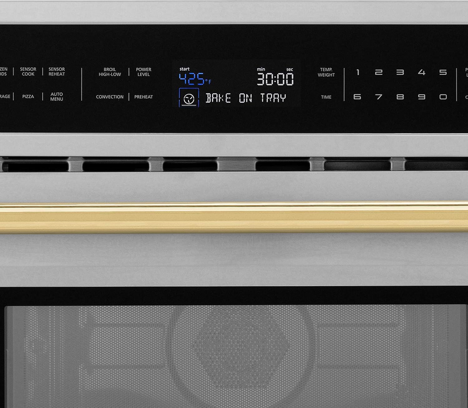 ZLINE Autograph Edition 30” 1.6 cu ft. Built-in Convection Microwave Oven in Stainless Steel and Gold Accents