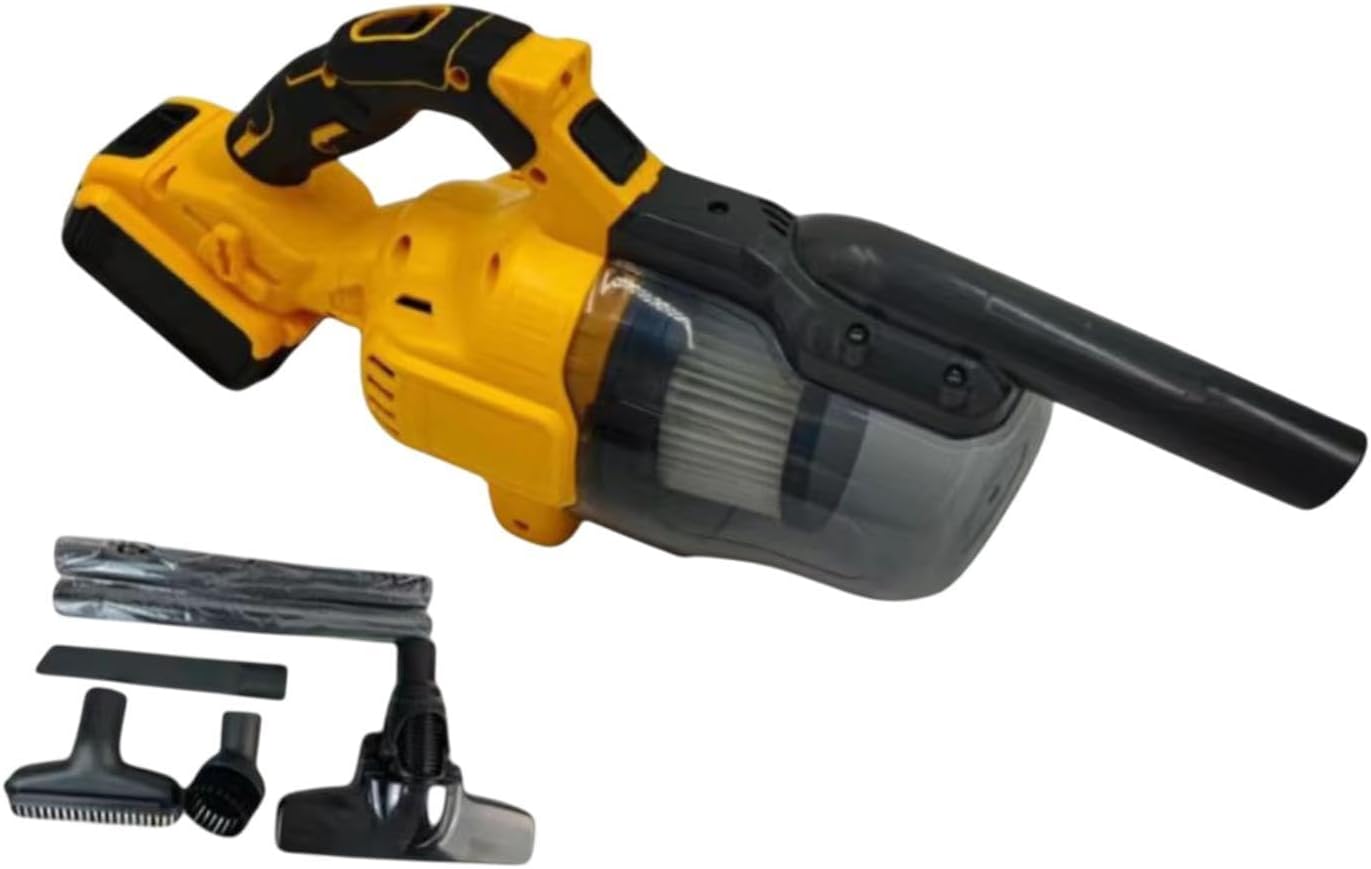 Cordless Handheld Vacuum Portable Cleaning Tool with Filtration Small Car Vacuum Cleaner for Furniture Carpet Pet Hair, Yellow