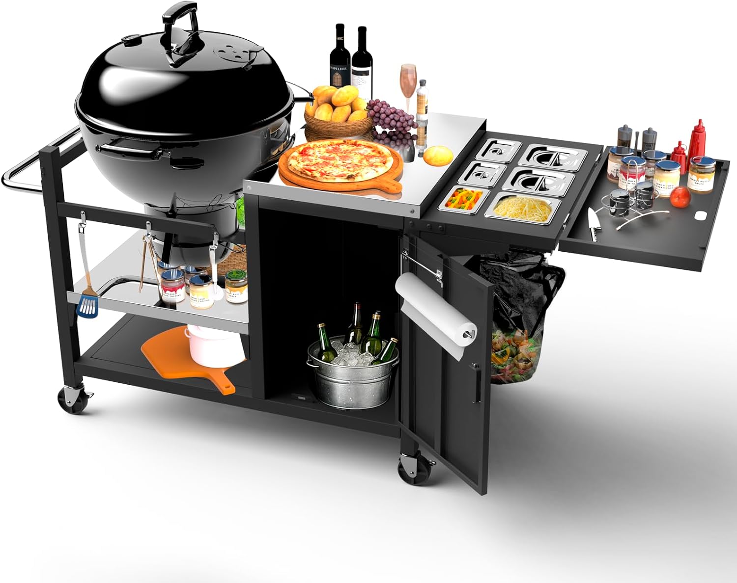 Utheer Grill Table Cart for Weber Kettle 22