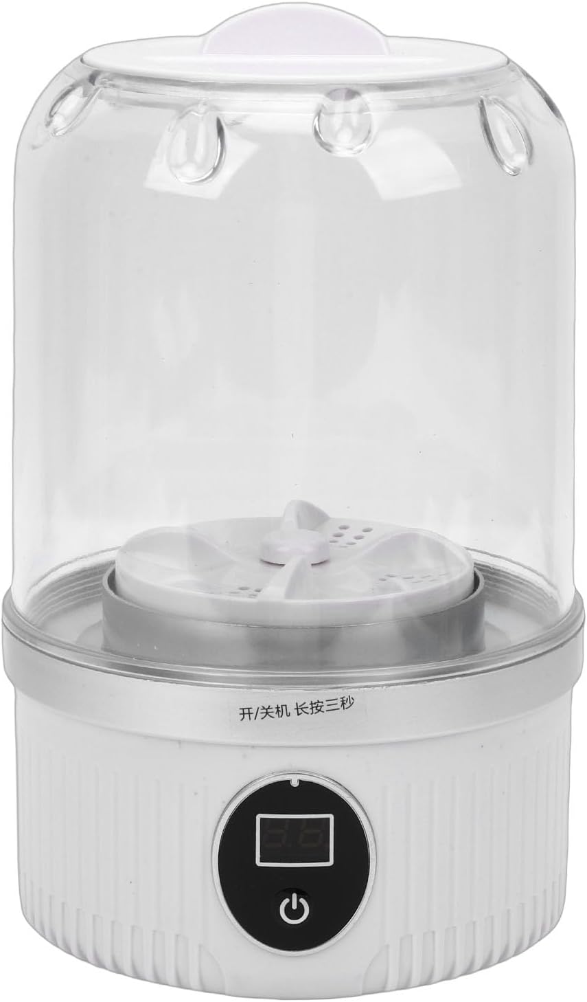 Portable Washing Machine, Mini Underwear Washing Machine, Rechargeable Cordless Small Laundry Washer for Socks Travel RV Apartment Hotel Dorm (White)