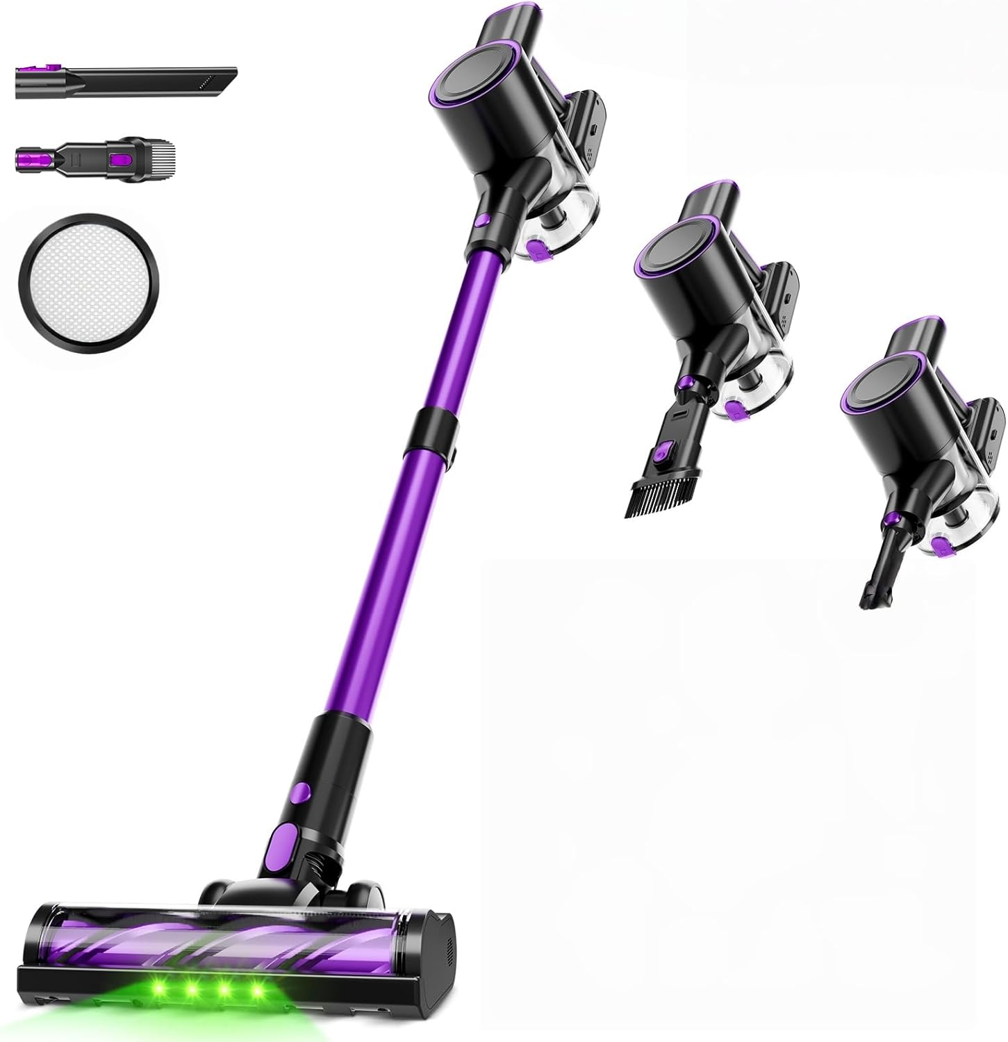 KIKETECH Cordless Vacuum Cleaner with Self-Standing, Lightweight Powerful Suction Vacuum,LED Screen Stick Vacuum Cleaners for Home, for Pet Hair, Carpets, Hardwood Floors B31
