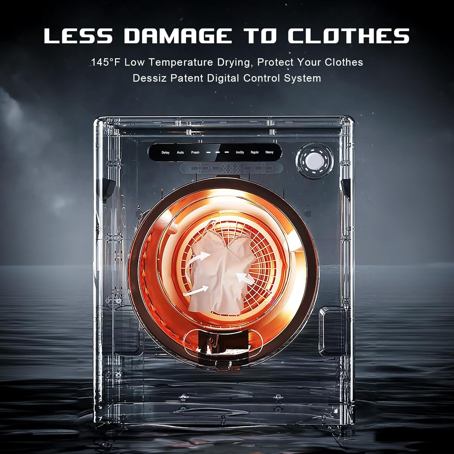 110V 970W Portable Clothes Dryer Machine, 11LBS Capacity Compact Laundry Dryer, for Small Spaces RVs&Apartments Quiet, Sturdy&Easy to Use, Supplemental Dryer for Laundry Machines Drying, White