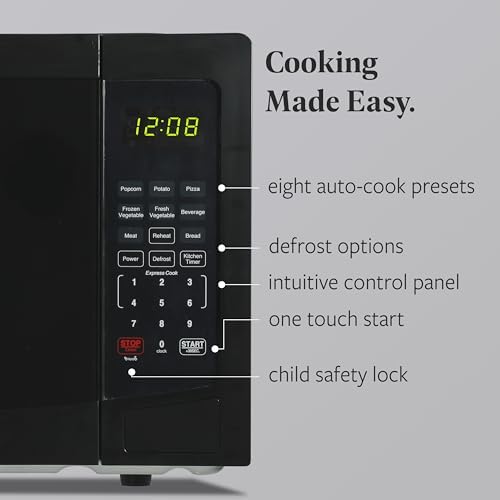 Farberware 1.1 Cu. Ft. Countertop Microwave Oven – 1000 Watts Power, Auto Cook Settings, Defrost, Easy Clean and Child Safety Lock - Black