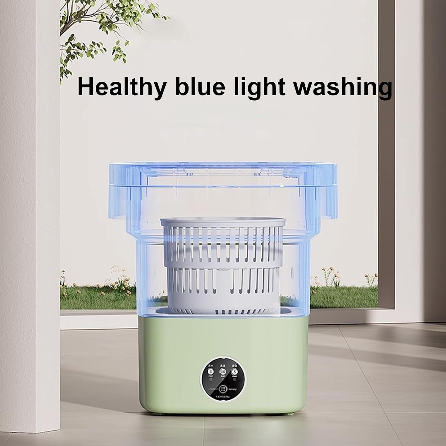 Portable Washing Machine, 15L Capacity Foldable Mini Washer with Drain Basket, Powerful Cleaning, for Underwear, Baby Clothes Socks And Small Items, Small Washer for Apartments, Dorm,RV(Purple)