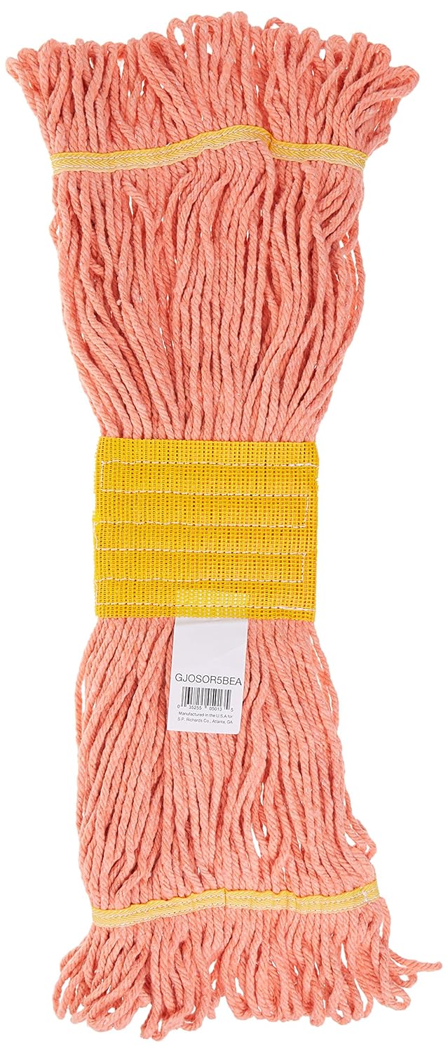 Genuine Joe GJOSOR5B, Wide Band Synthetic Blend Orange Mophead, 1 Each